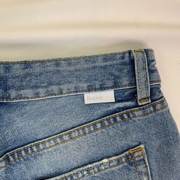 Boyish Cody High Rise Distressed 24 Denim Cutoff Shorts Blue Dont Look Now - Picture 8 of 8